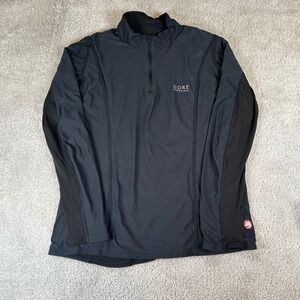 Gore Running Wear Pullover Women Large Black Windstopper Quarter Zip Long Sleeve